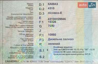 Лісовоз / Сортиментовоз КамАЗ 4310 1988 в 