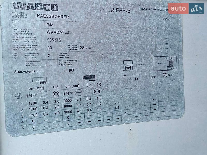 Бортовий напівпричіп Kassbohrer Maxima 2011 в Львові
