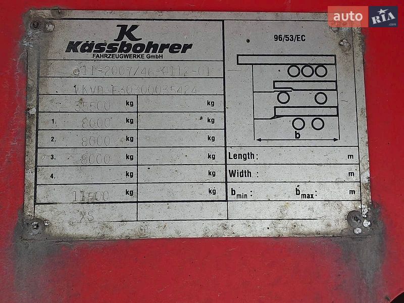 Бортовий напівпричіп Kassbohrer Maxima 2011 в Львові