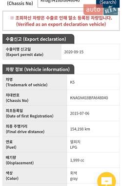 Седан Kia K5 2015 в 