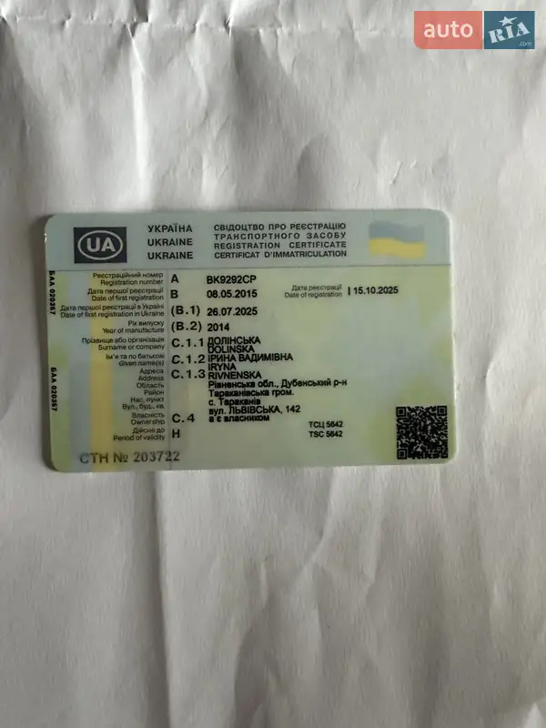 Внедорожник / Кроссовер Kia Sorento 2014 в Дубно документ 2 фото Внедорожник / Кроссовер Kia Sorento 2014 в Дубно документ