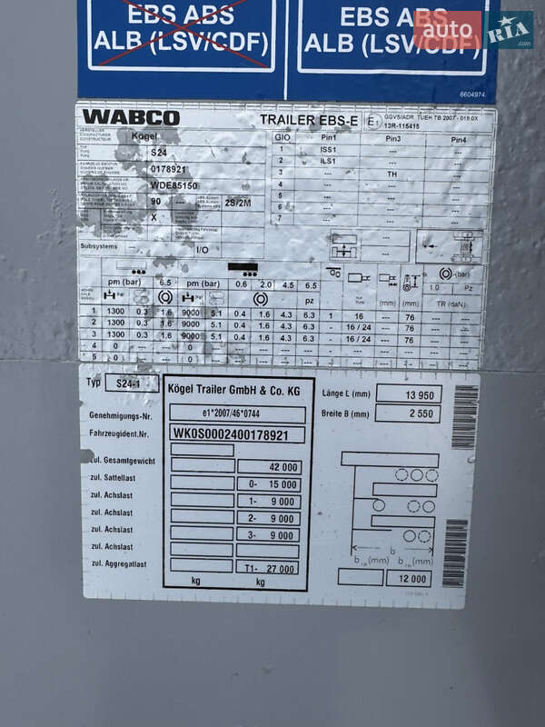 Тентованный борт (штора) - полуприцеп Kogel S 24 2017 в Виннице фото 40 Тентованный борт (штора) - полуприцеп Kogel S 24 2017 в Виннице