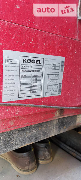 Тентованный борт (штора) - полуприцеп Kogel SN 24 2012 в Днепре
