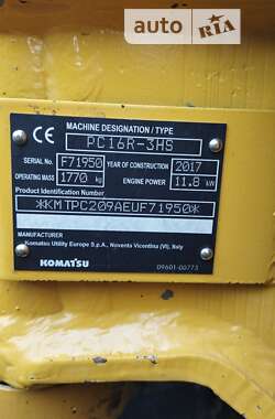 Миниэкскаватор Komatsu PC 16R 2017 в 