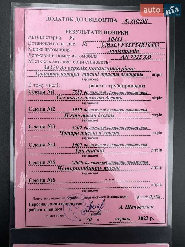 Цистерна Lamberet LVFS 2005 в Вінниці