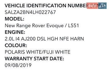 Внедорожник / Кроссовер Land Rover Range Rover Evoque 2019 в 