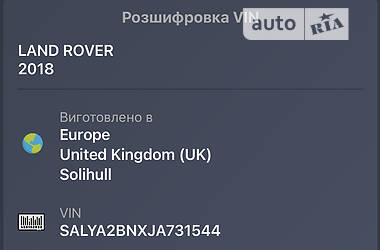 Позашляховик / Кросовер Land Rover Range Rover Velar 2017 в Львові