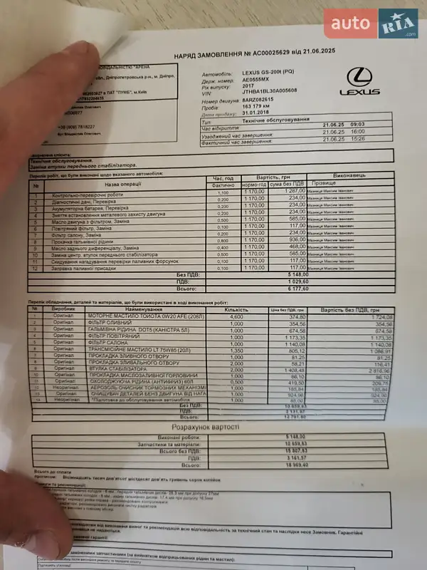 Седан Lexus GS 2017 в Днепре документ 4 фото Седан Lexus GS 2017 в Днепре документ