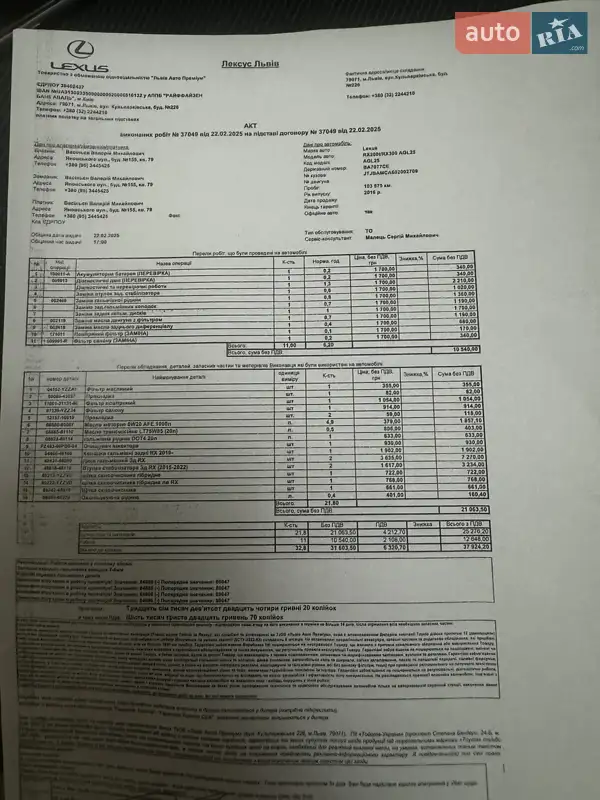 Позашляховик / Кросовер Lexus RX 2016 в Трускавці документ