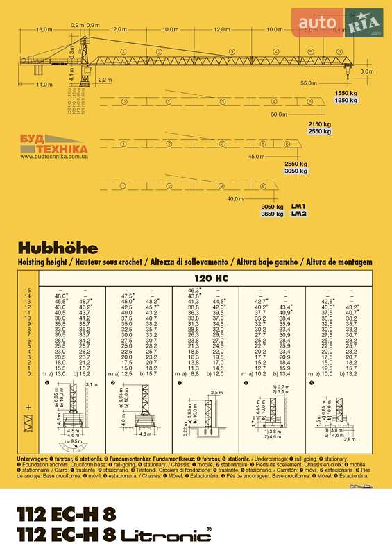 Башенный кран Liebherr 112 EC-H 2000 в Киеве фото 3 Башенный кран Liebherr 112 EC-H 2000 в Киеве
