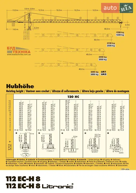 Башенный кран Liebherr 112 EC-H 2000 в Киеве документ 2 фото Башенный кран Liebherr 112 EC-H 2000 в Киеве документ