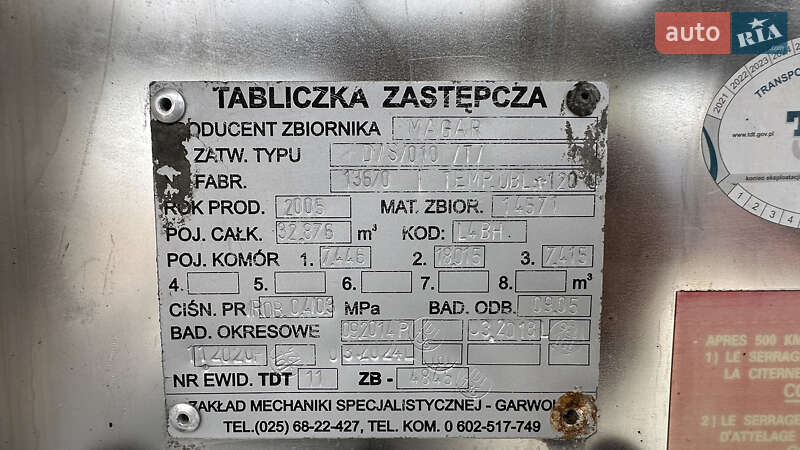 Цистерна полуприцеп Magyar SMFF 2005 в Виннице фото 10 Цистерна полуприцеп Magyar SMFF 2005 в Виннице