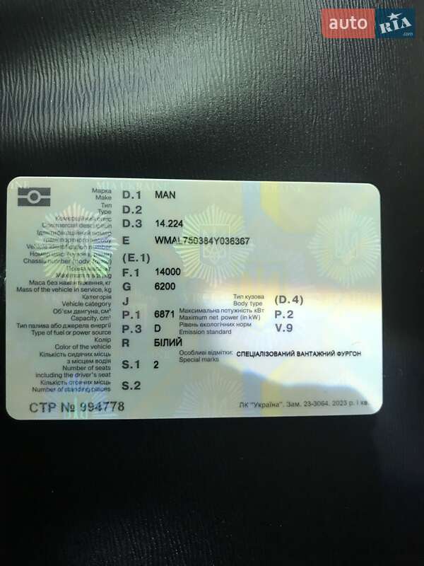 Грузовой фургон MAN 14.224 1998 в Днепре