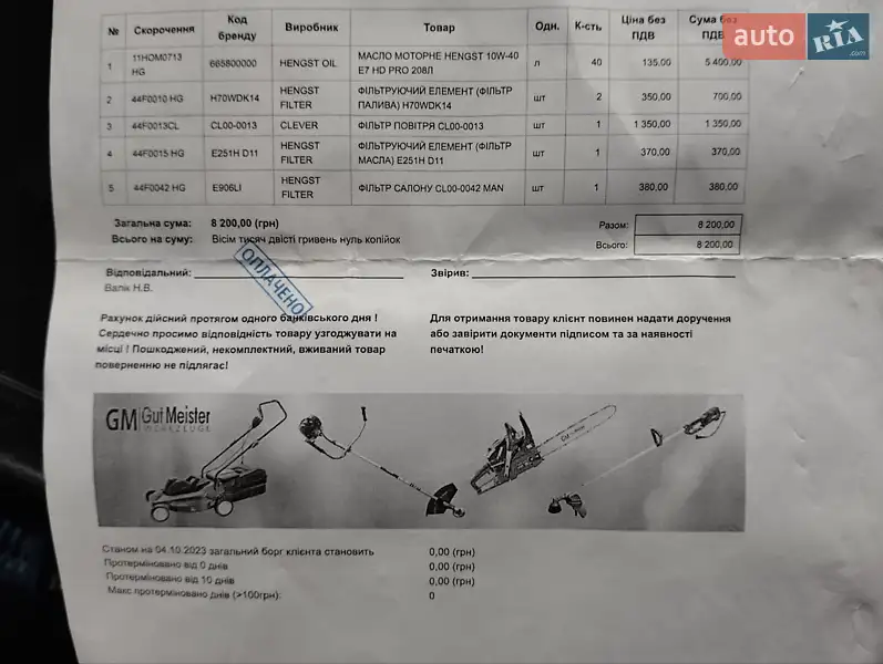 Борт MAN 26.402 1995 в Коростышеве документ 3 фото Борт MAN 26.402 1995 в Коростышеве документ