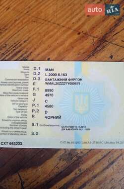Грузовой фургон MAN L 2000 1999 в 