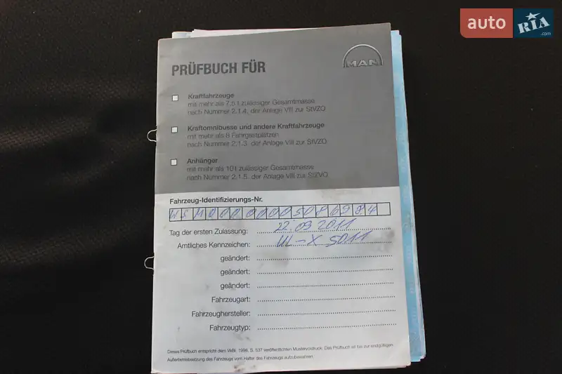 Тягач MAN TGS 2010 в Хусті документ