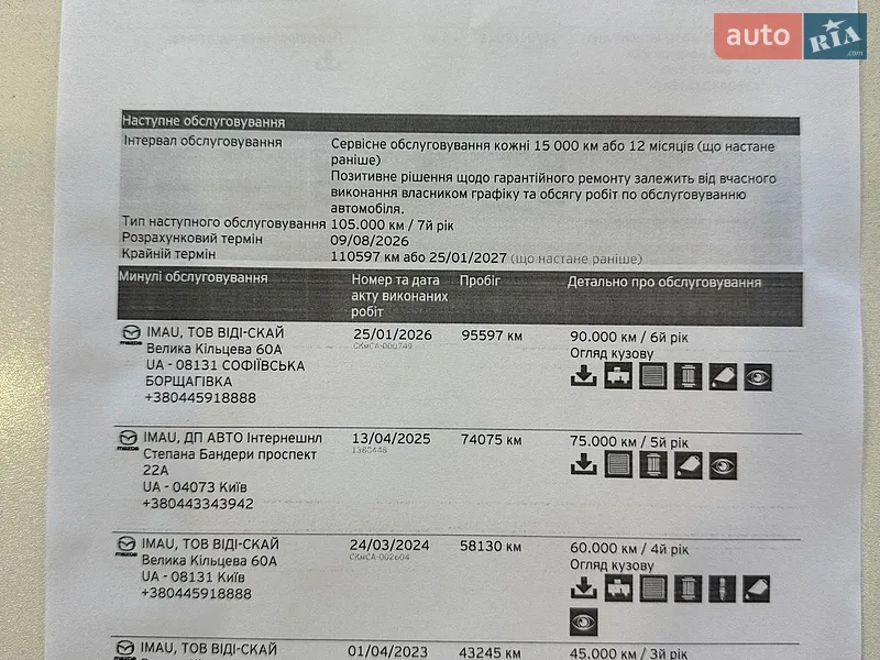 Внедорожник / Кроссовер Mazda CX-9 2020 в Киеве документ