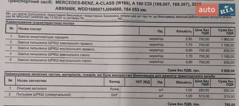 Хетчбек Mercedes-Benz A-Class 2005 в Вінниці