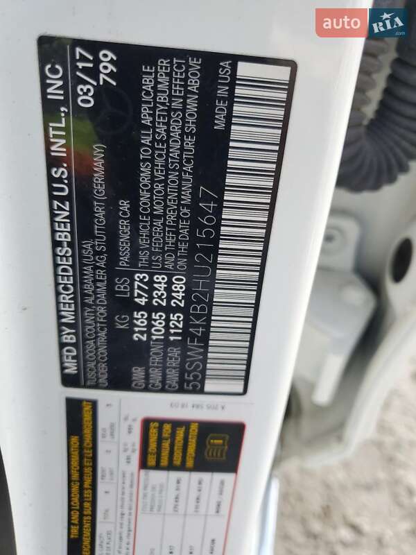 Седан Mercedes-Benz C-Class 2017 в Львове