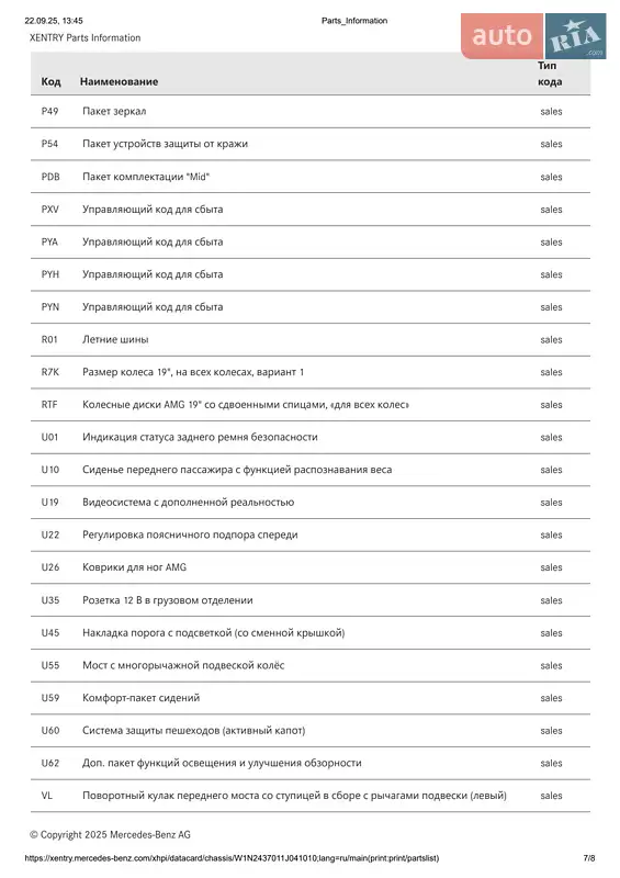 Хетчбек Mercedes-Benz EQA 2022 в Києві документ