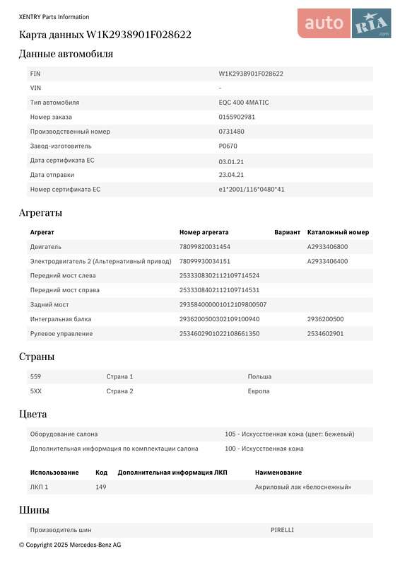 Внедорожник / Кроссовер Mercedes-Benz EQC 2021 в Ковеле фото 57 Внедорожник / Кроссовер Mercedes-Benz EQC 2021 в Ковеле
