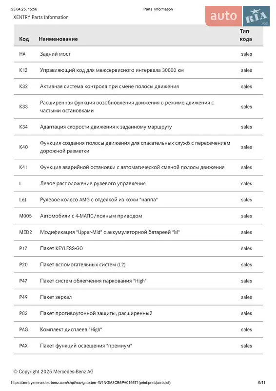 Позашляховик / Кросовер Mercedes-Benz EQE SUV 2024 в Києві документ