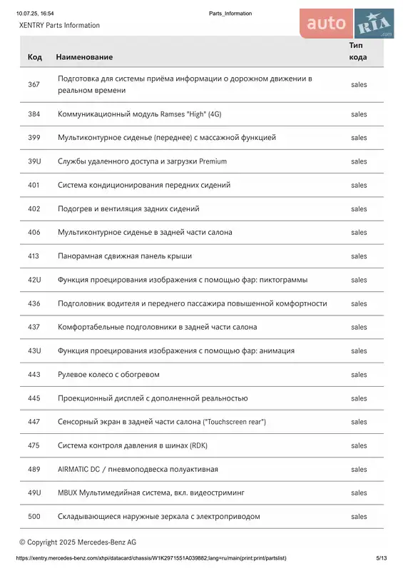 Седан Mercedes-Benz EQS 2023 в Киеве документ