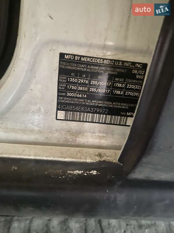 Внедорожник / Кроссовер Mercedes-Benz M-Class 2003 в Доброполье
