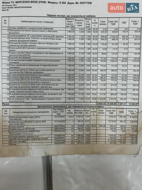 Седан Mercedes-Benz S-Class 2013 в Києві документ 9 фото Седан Mercedes-Benz S-Class 2013 в Києві документ