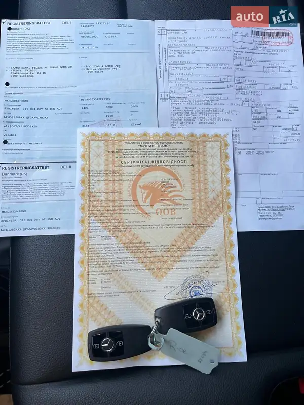 Грузовой фургон Mercedes-Benz Sprinter 2020 в Луцке документ