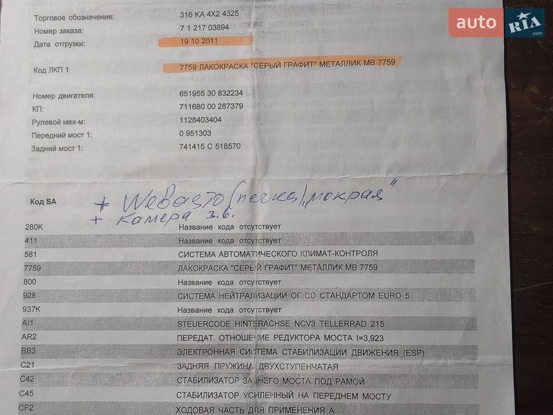 Грузопассажирский фургон Mercedes-Benz Sprinter 2011 в Николаеве