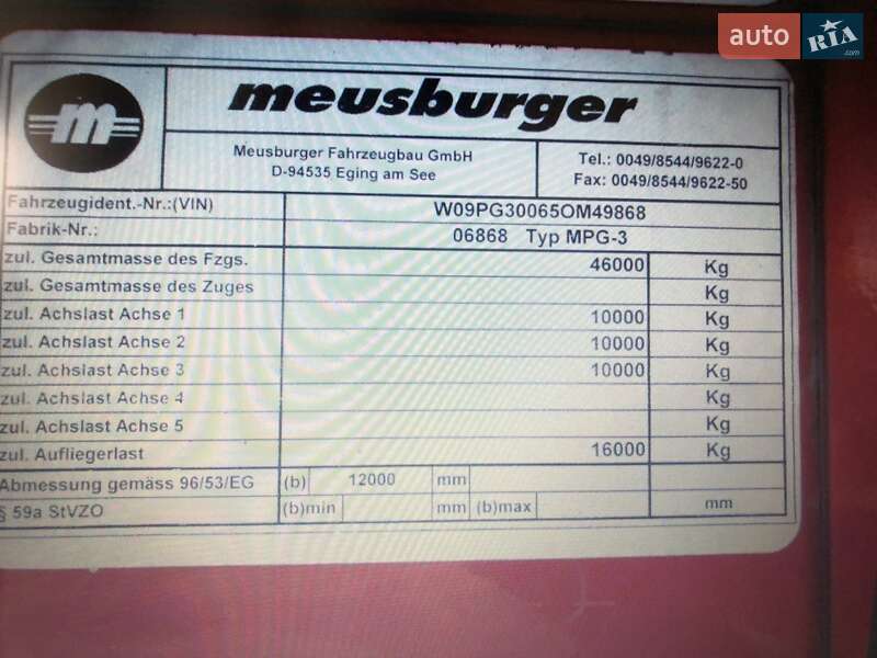Низкорамна платформа Meusburger MCS 3 2008 в Тернополі