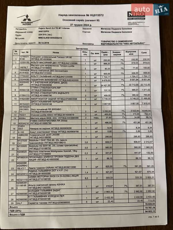 Позашляховик / Кросовер Mitsubishi Pajero Sport 2016 в Виноградові