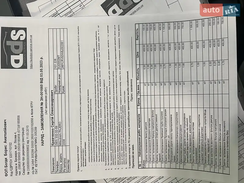 Внедорожник / Кроссовер Mitsubishi Pajero 2008 в Киеве документ