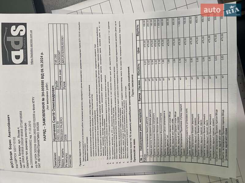 Внедорожник / Кроссовер Mitsubishi Pajero 2008 в Киеве