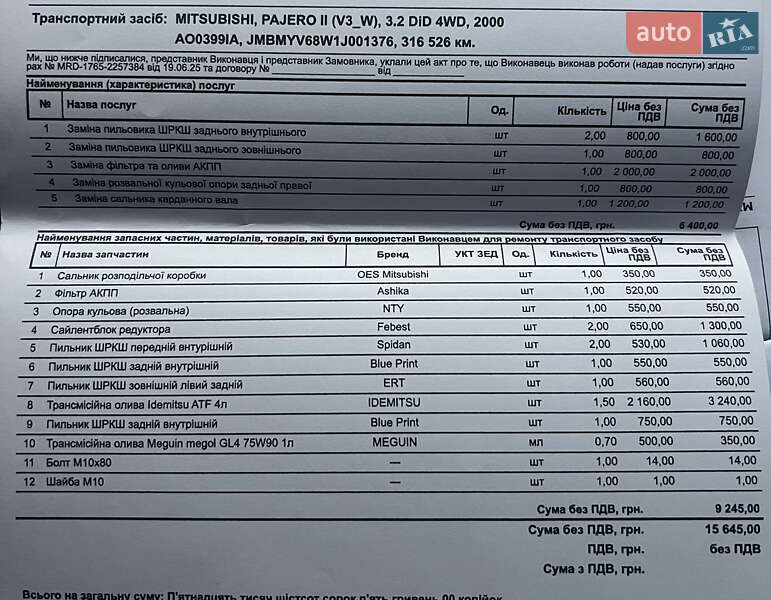 Внедорожник / Кроссовер Mitsubishi Pajero 2000 в Первомайске