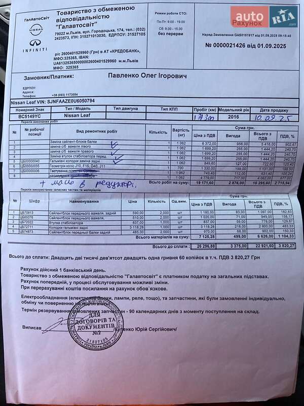 Хэтчбек Nissan Leaf 2016 в Львове фото 30 Хэтчбек Nissan Leaf 2016 в Львове