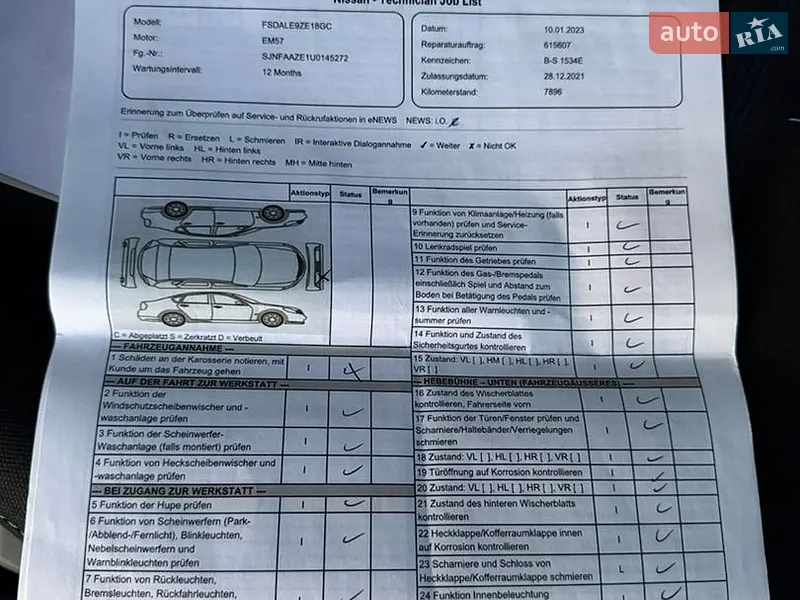 Хэтчбек Nissan Leaf 2021 в Луцке документ