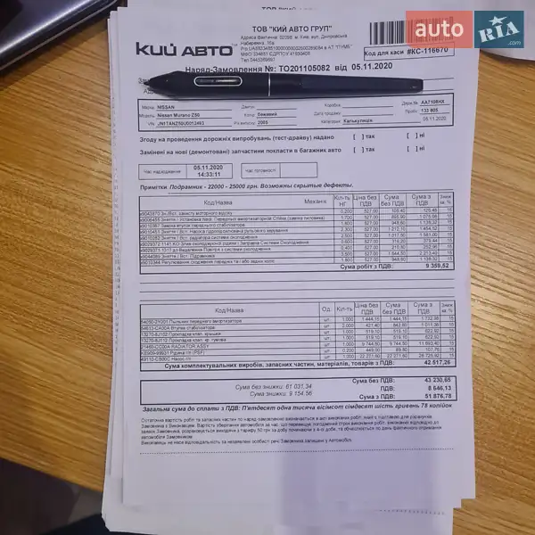 Позашляховик / Кросовер Nissan Murano 2005 в Києві документ