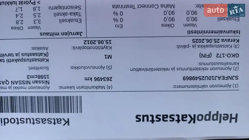 Внедорожник / Кроссовер Nissan Qashqai 2012 в Нововолынске документ