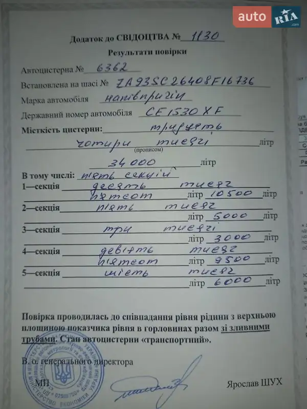Цистерна напівпричіп OMT 42000 2000 в Новодністровську документ