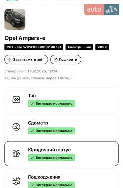 Хэтчбек Opel Ampera-e 2020 в Виннице