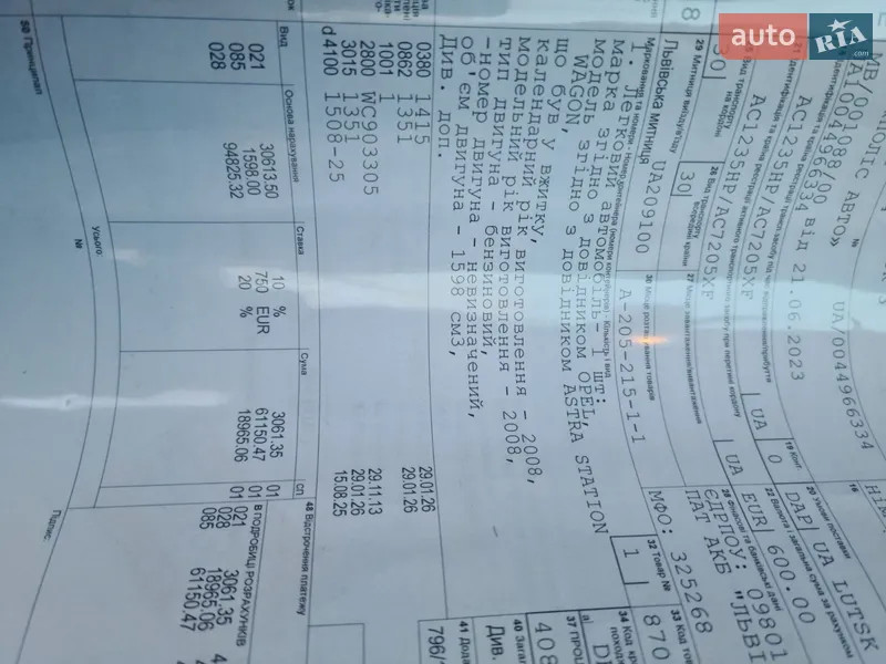 Универсал Opel Astra 2008 в Луцке документ