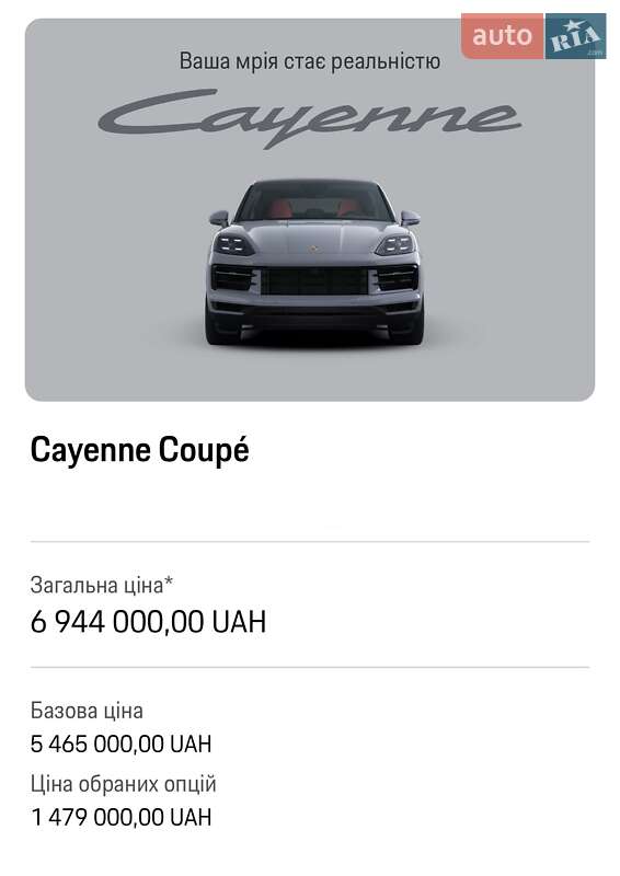 Внедорожник / Кроссовер Porsche Cayenne Coupe 2024 в Киеве фото 4 Внедорожник / Кроссовер Porsche Cayenne Coupe 2024 в Киеве