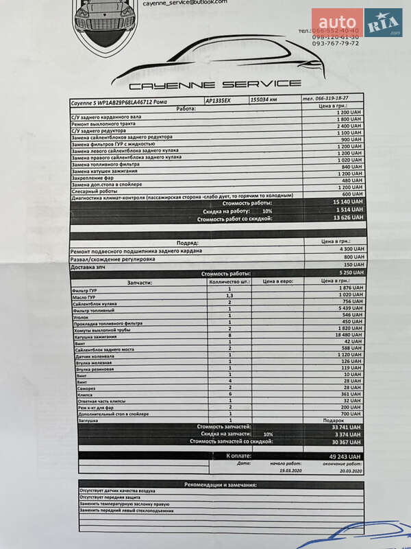 Внедорожник / Кроссовер Porsche Cayenne 2008 в Киеве