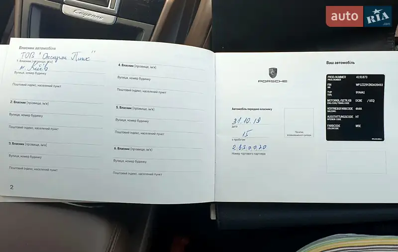 Внедорожник / Кроссовер Porsche Cayenne 2019 в Киеве документ