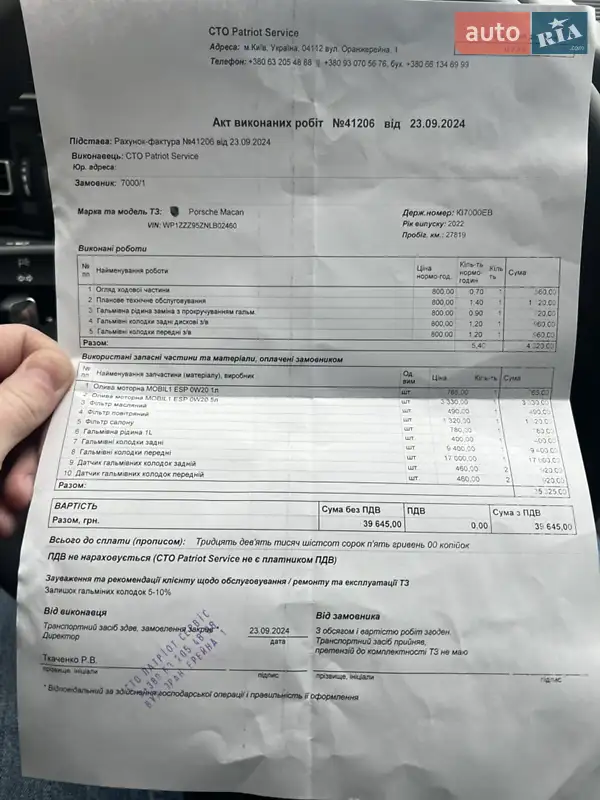 Внедорожник / Кроссовер Porsche Macan 2021 в Киеве документ
