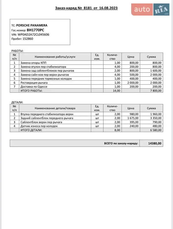 Фастбэк Porsche Panamera 2012 в Одессе документ 3 фото Фастбэк Porsche Panamera 2012 в Одессе документ