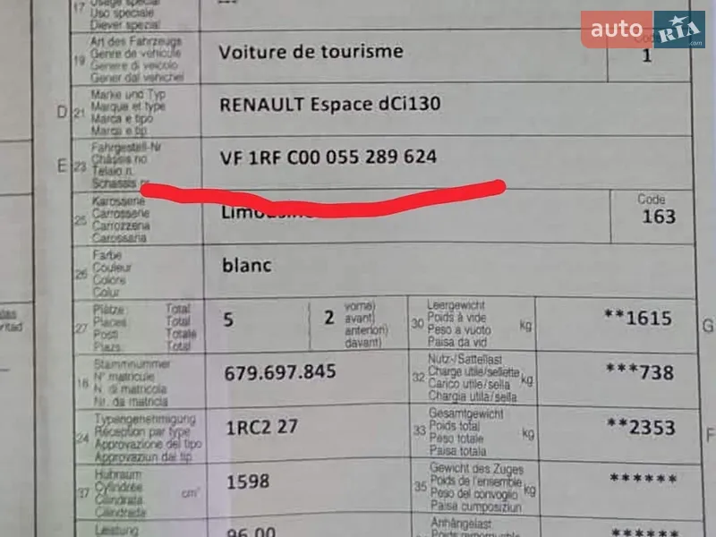 Минивэн Renault Espace 2017 в Ровно документ