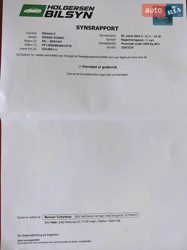 Минивэн Renault Grand Scenic 2013 в Луцке документ